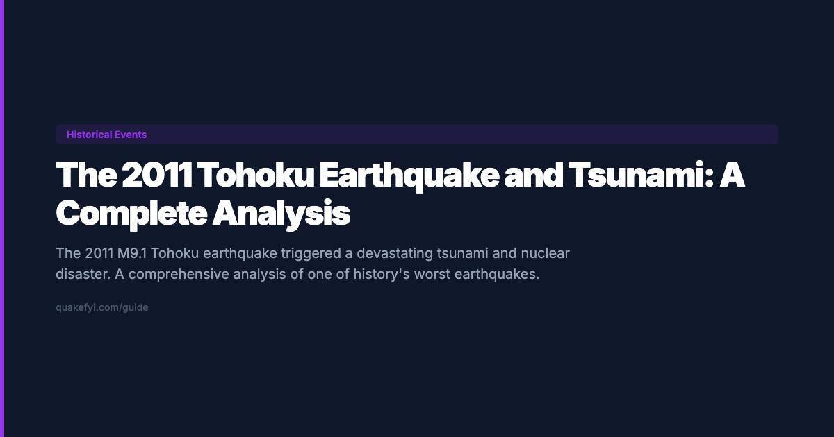 The 2011 Tohoku Earthquake and Tsunami: A Complete Analysis — QuakeFYI